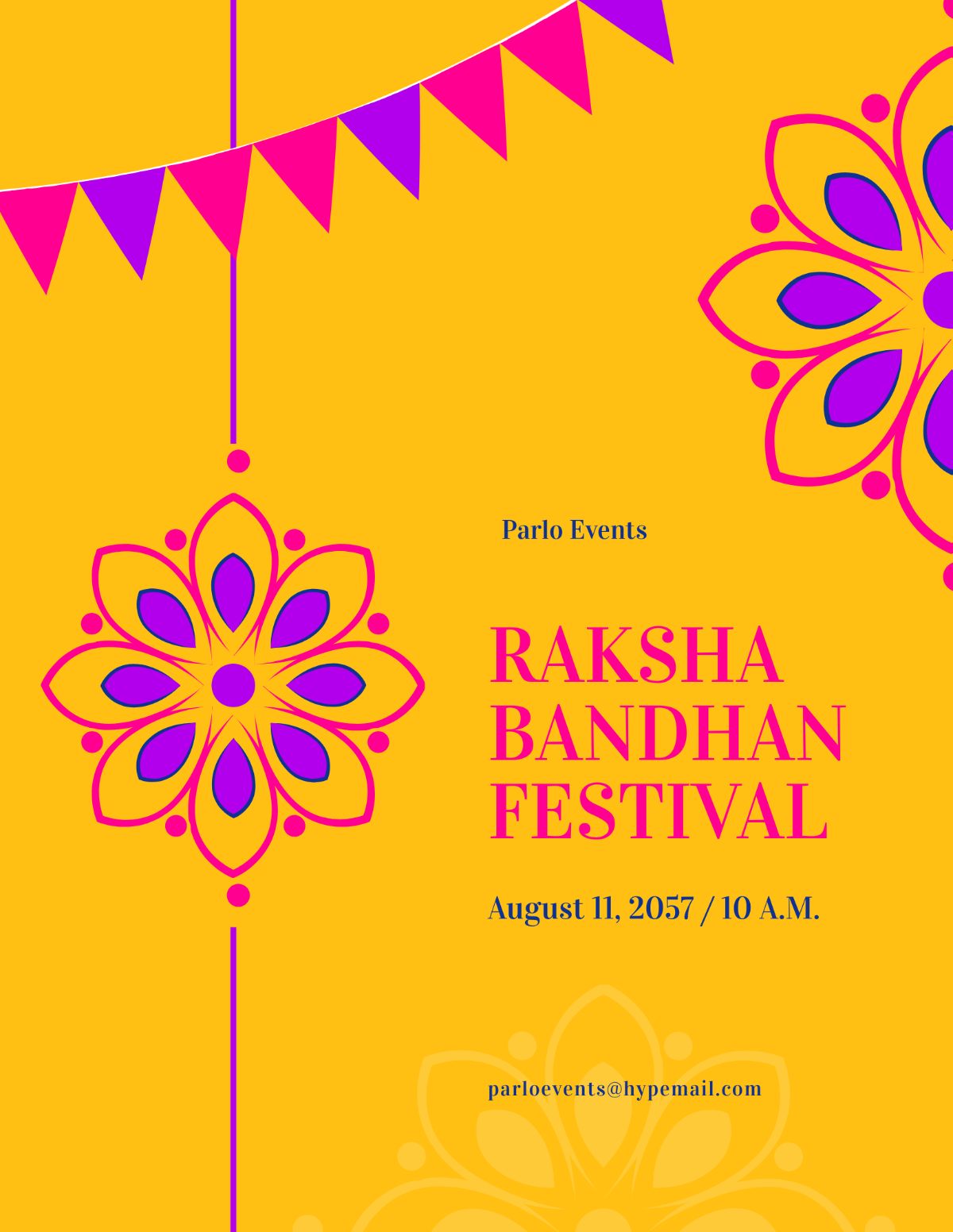 Free Raksha Bandhan Festival Flyer Template