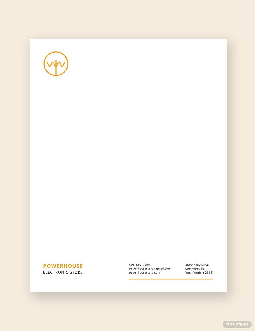 Electronic Store Letterhead Template