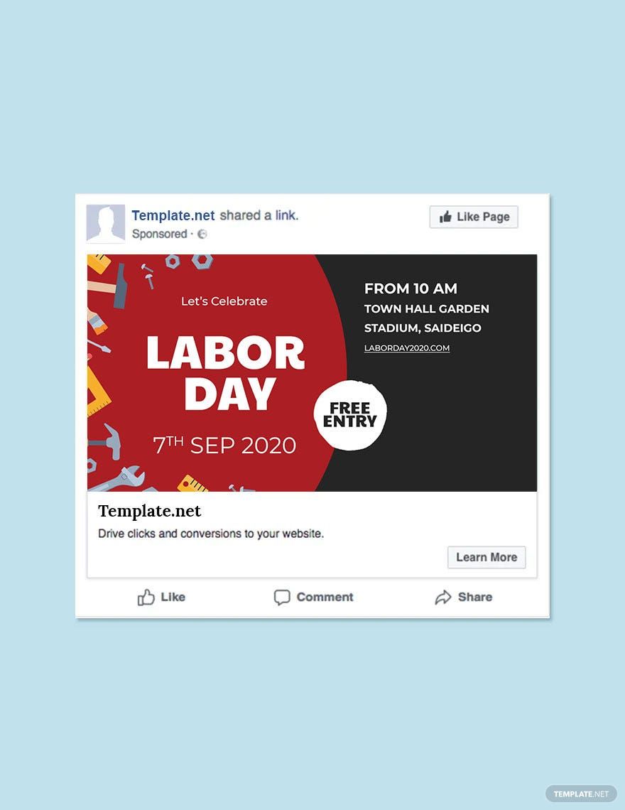 Free Labor Day Facebook Post Template