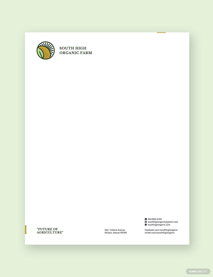 Farm Letterhead Template in Word, Illustrator, PSD, Apple Pages, Publisher, InDesign