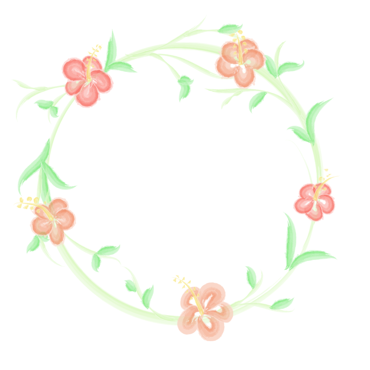 Free Watercolor Floral Wreath Vector Template