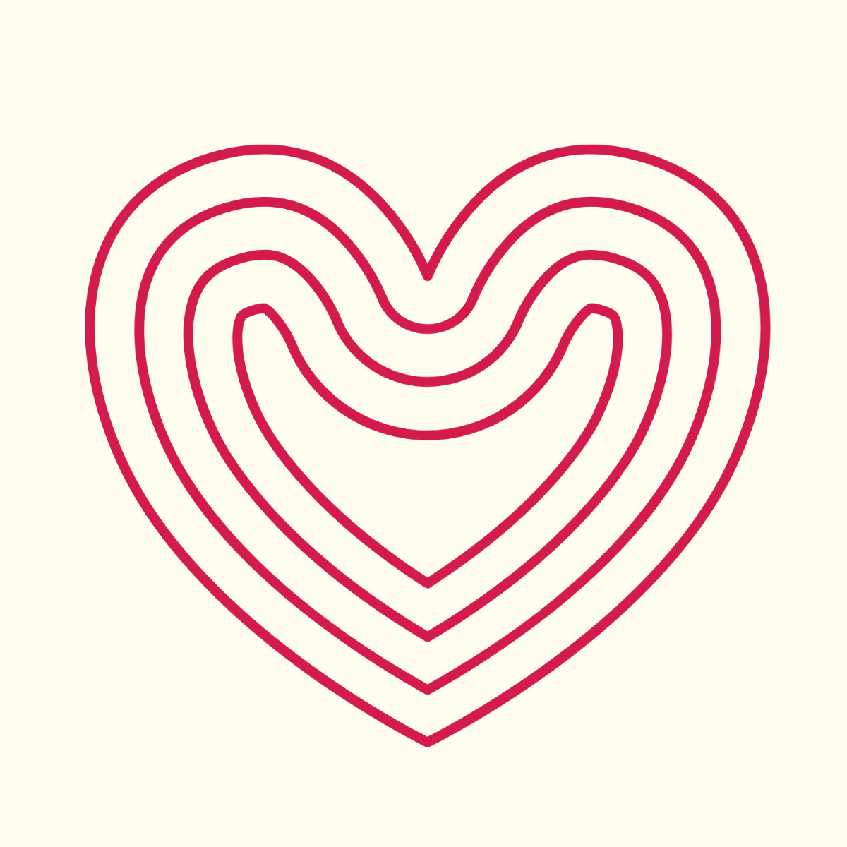 Heart Outline Vector Template