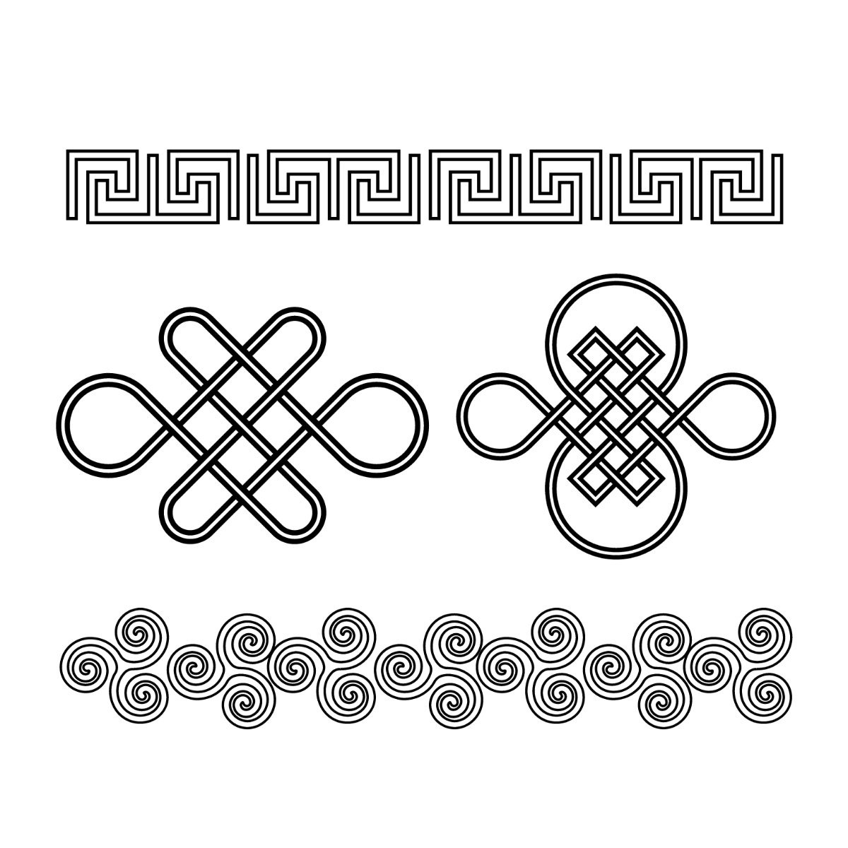 Celtic Band Outline Clipart Template