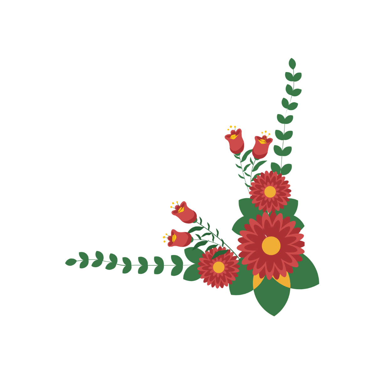 Free Corner Floral Vector Template