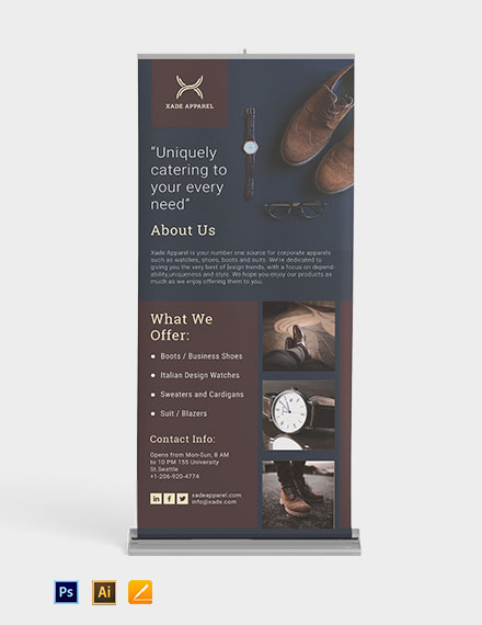 14 Free Roll Up Banner Templates Adobe Photoshop Psd Indesign Apple Pages Illustrator Template Net