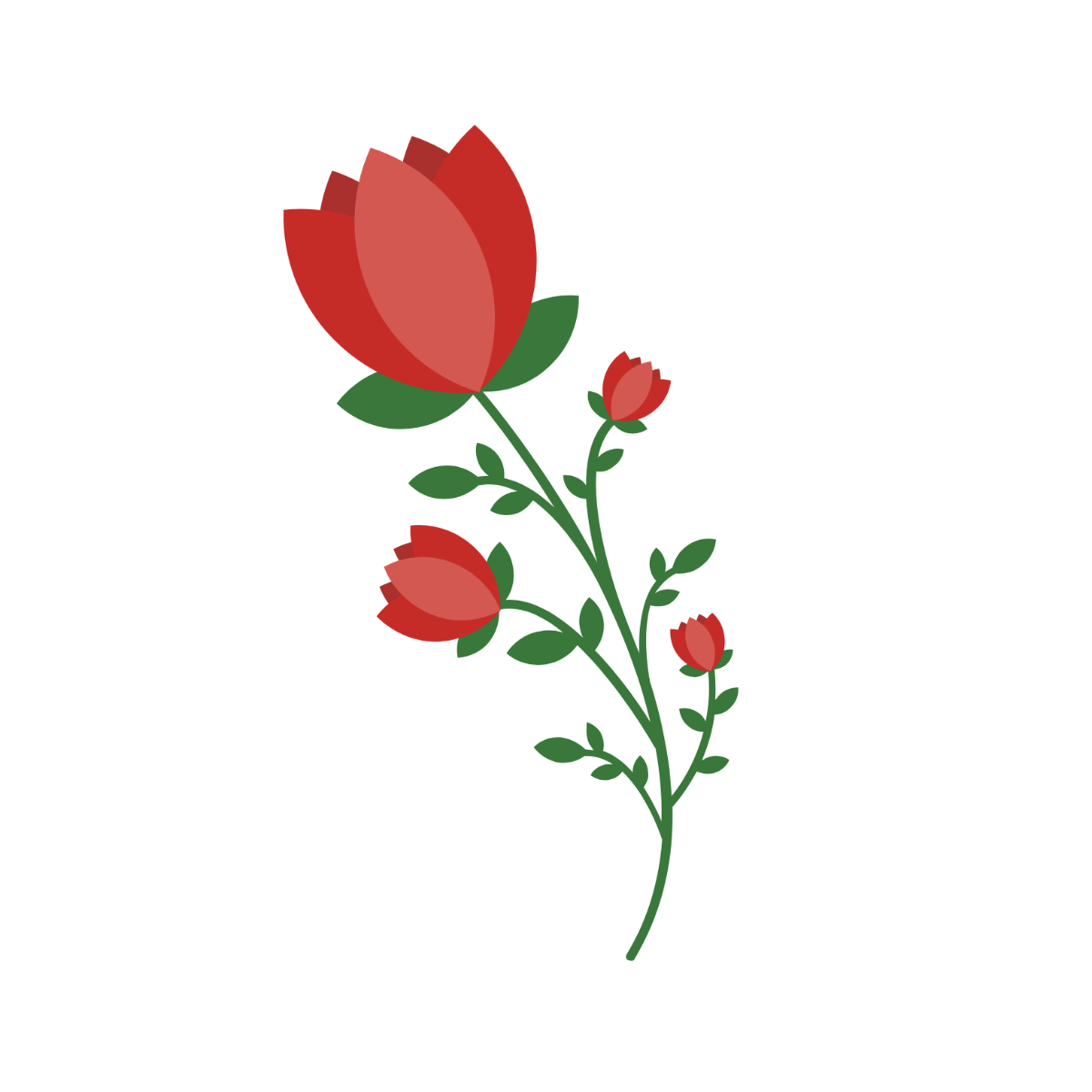 Red Floral Vector