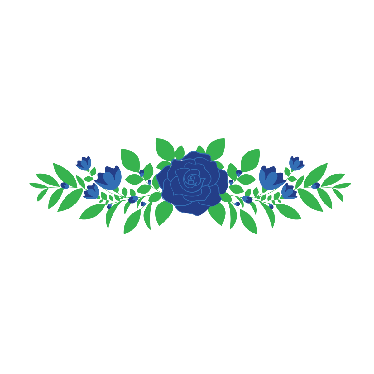 Blue Floral Vector Template