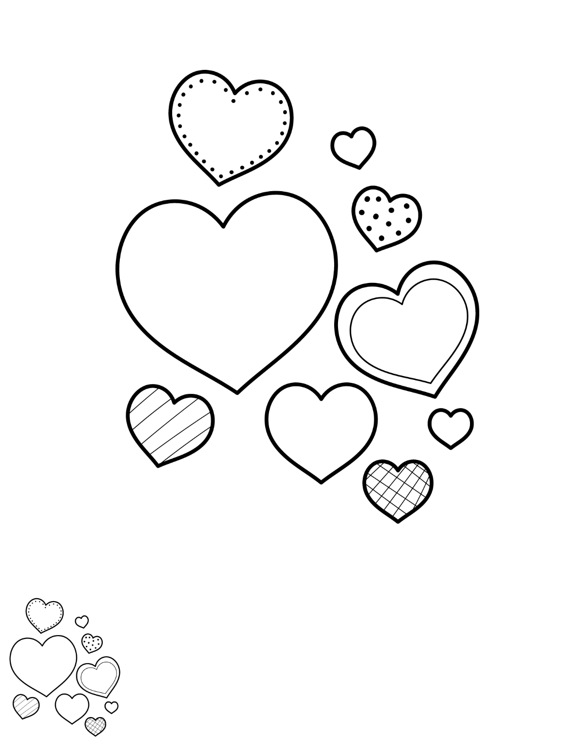Heart Coloring Page for Kids Template