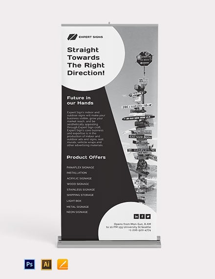 roll up banner template photoshop free download