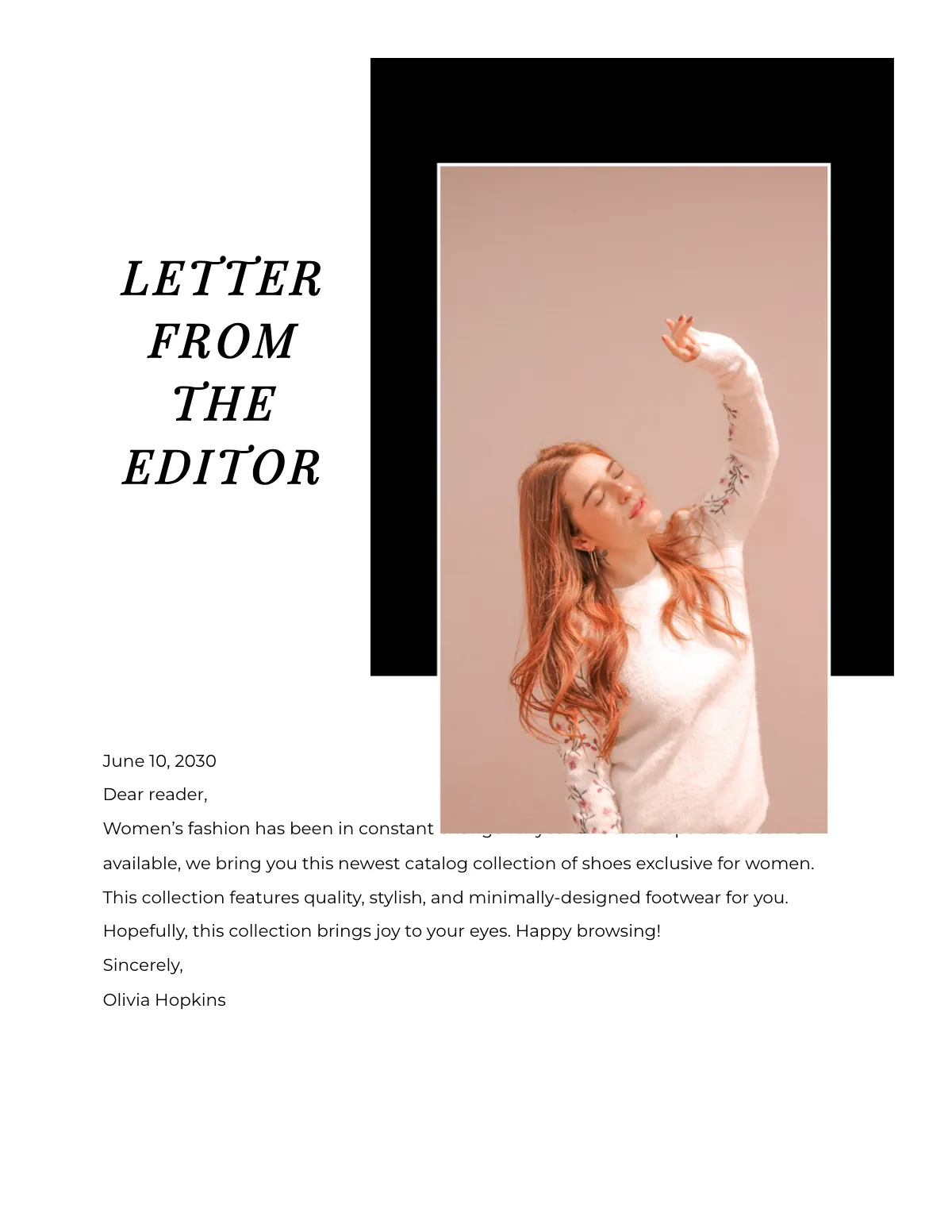 Free Women's Shoes Catalog Template to Edit Online