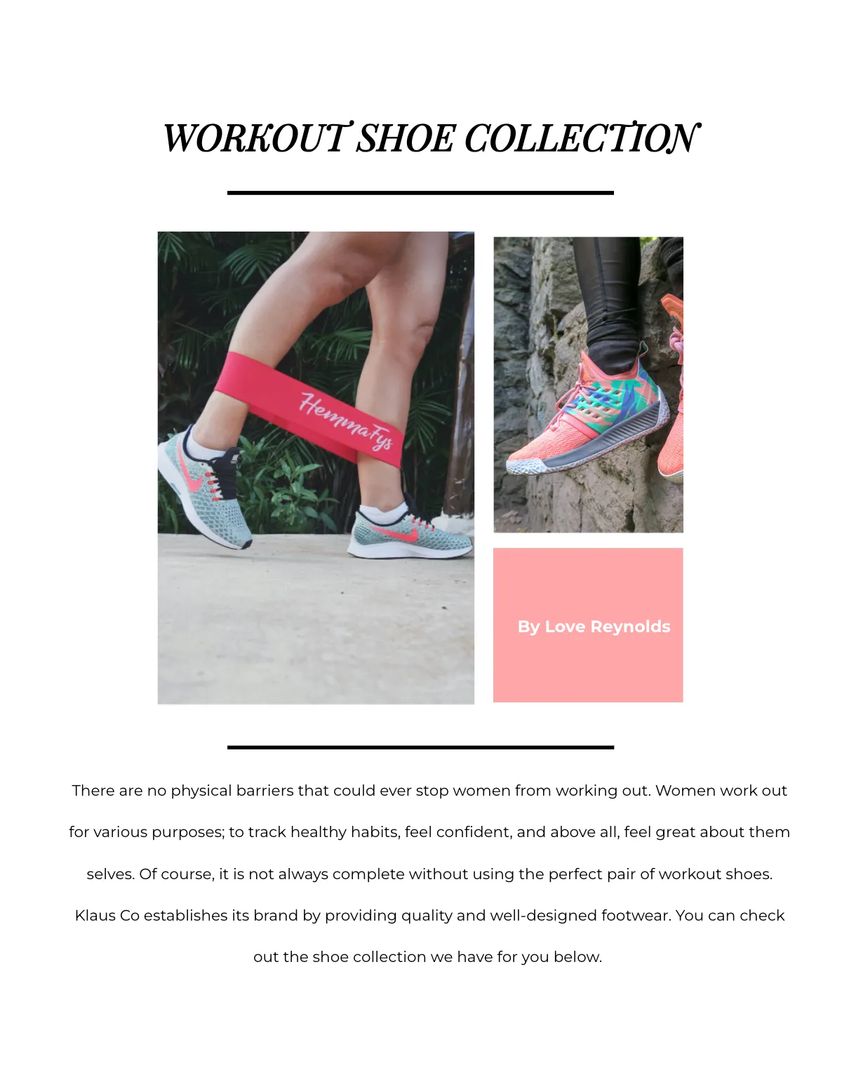 Free Women's Shoes Catalog Template to Edit Online