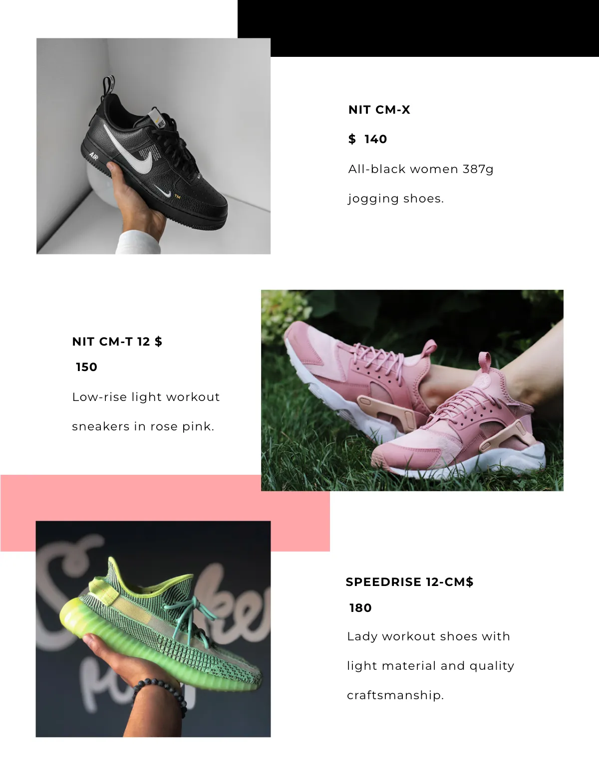Free Women's Shoes Catalog Template to Edit Online