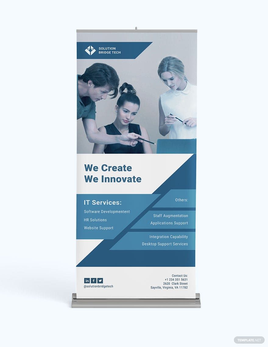 IT Services Roll Up Banner Template