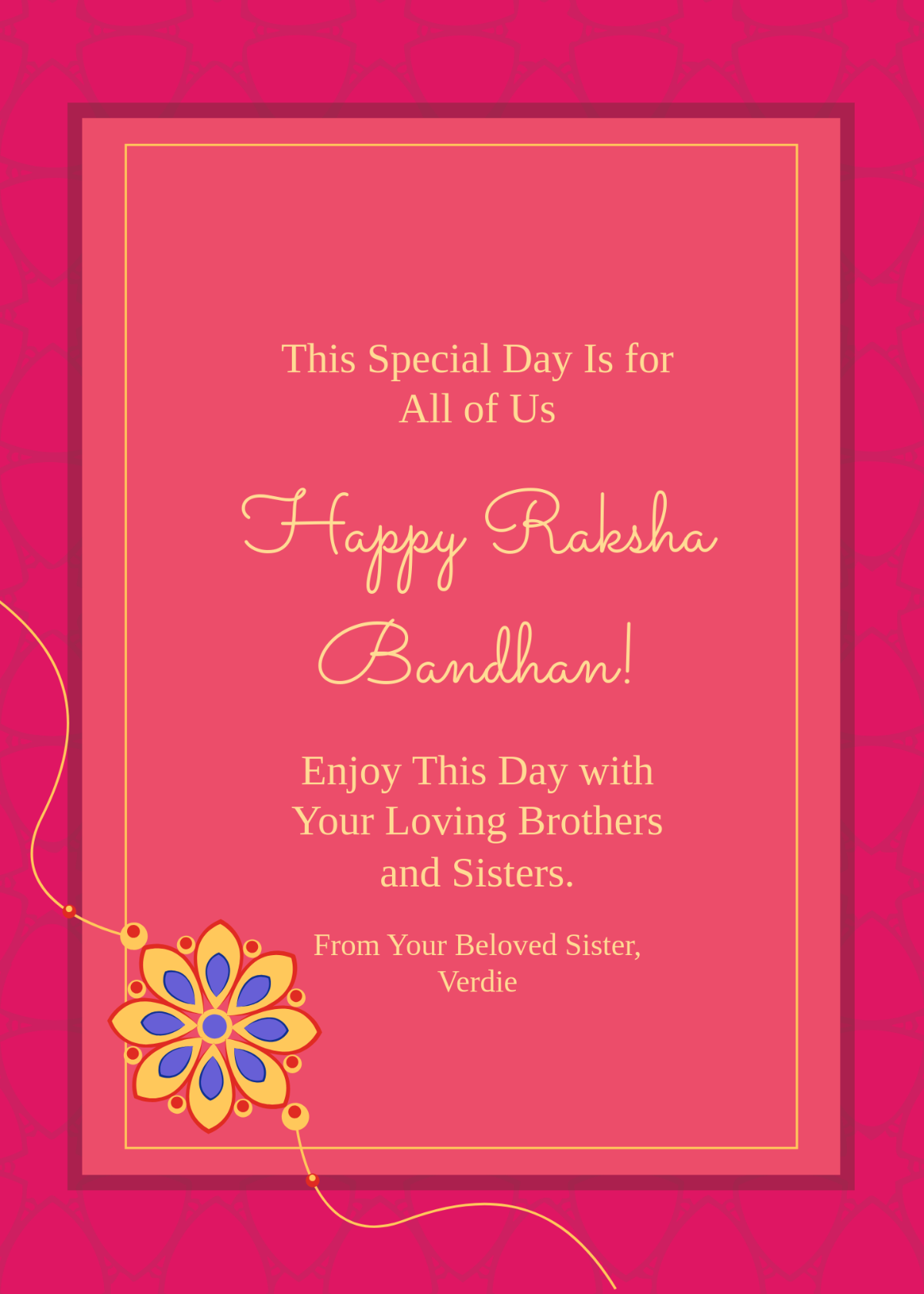 Free Happy Raksha Bandhan Card Template to Edit Online