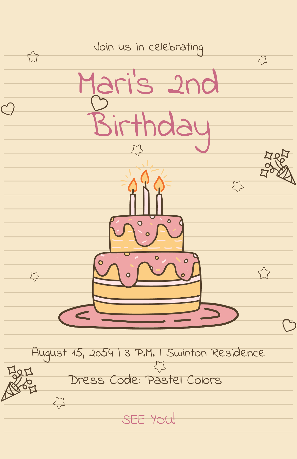 Free Cute Birthday Poster Template