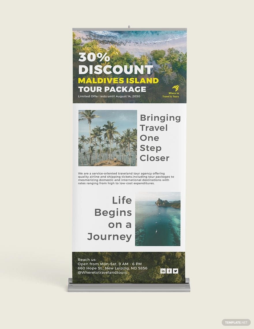 Tourism Roll Up Banner Template