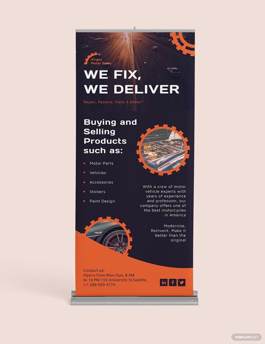 Automotive Business Roll Up Banner Template