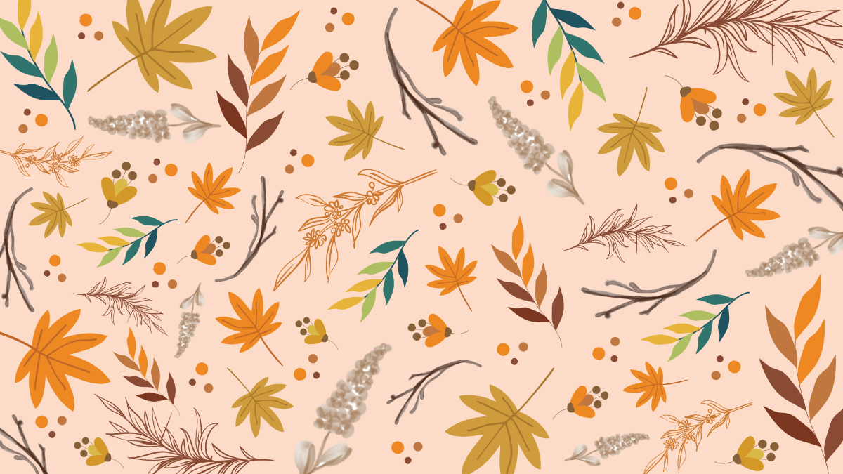 Vintage Fall Floral Background Template