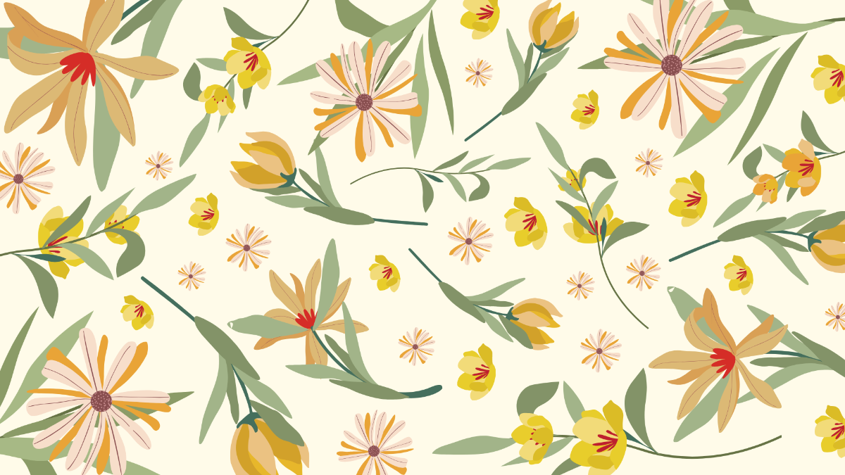 Light Yellow Floral Background Template