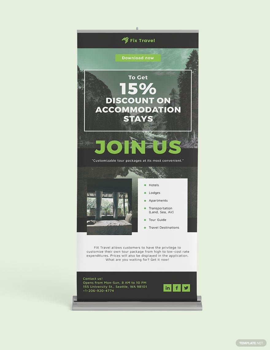 Mobile App Roll Up Banner Template