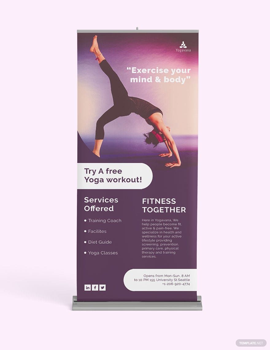 Yoga Roll Up Banner Template