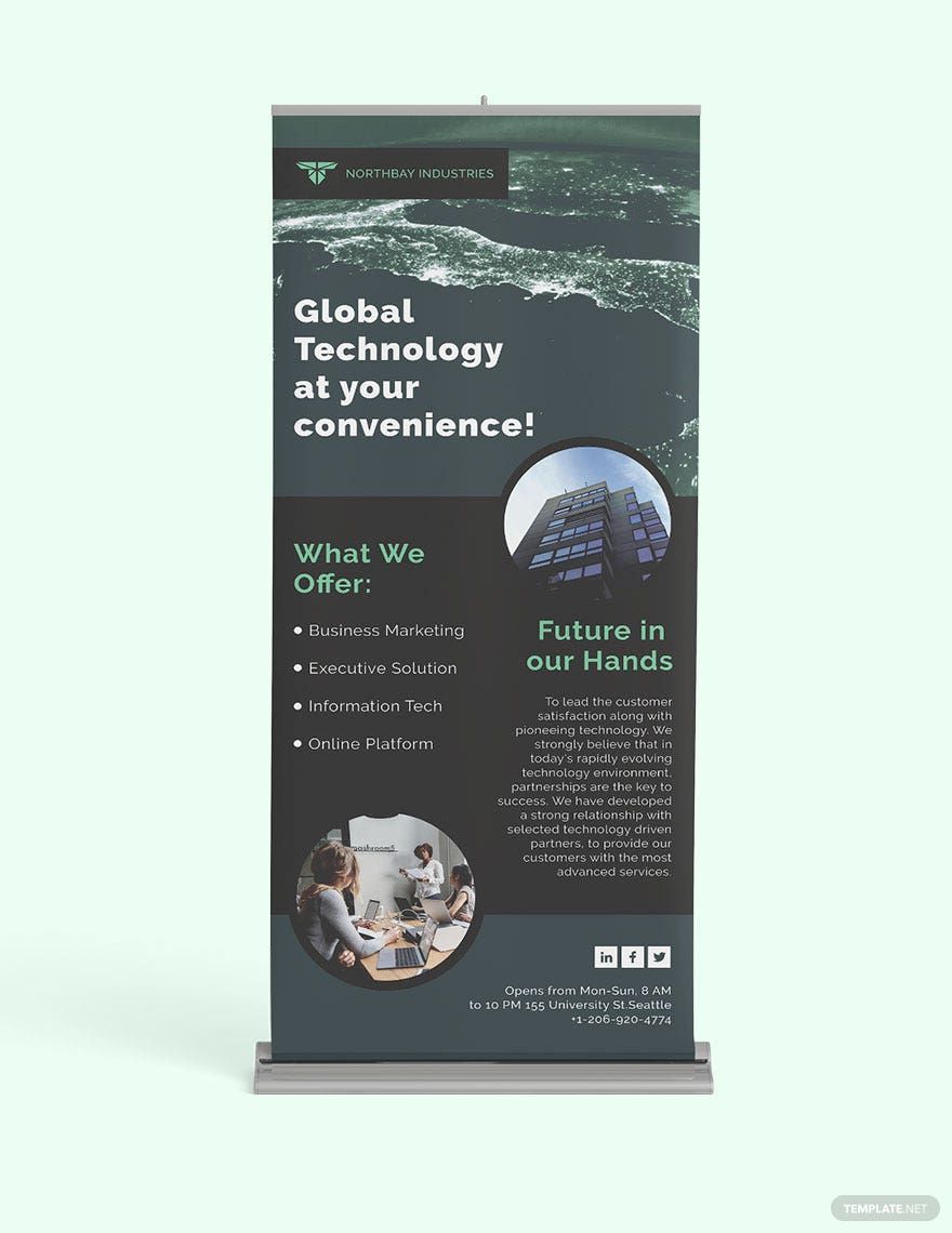 Global Business Roll Up Banner Template