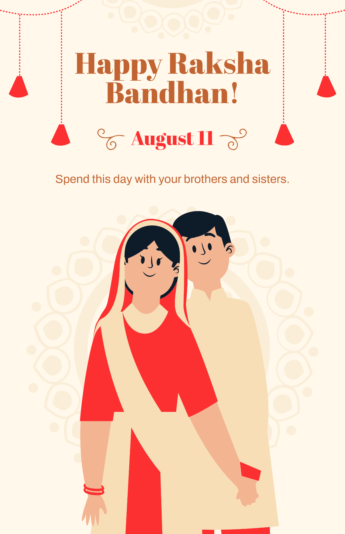Cartoon Raksha Bandhan Poster Template
