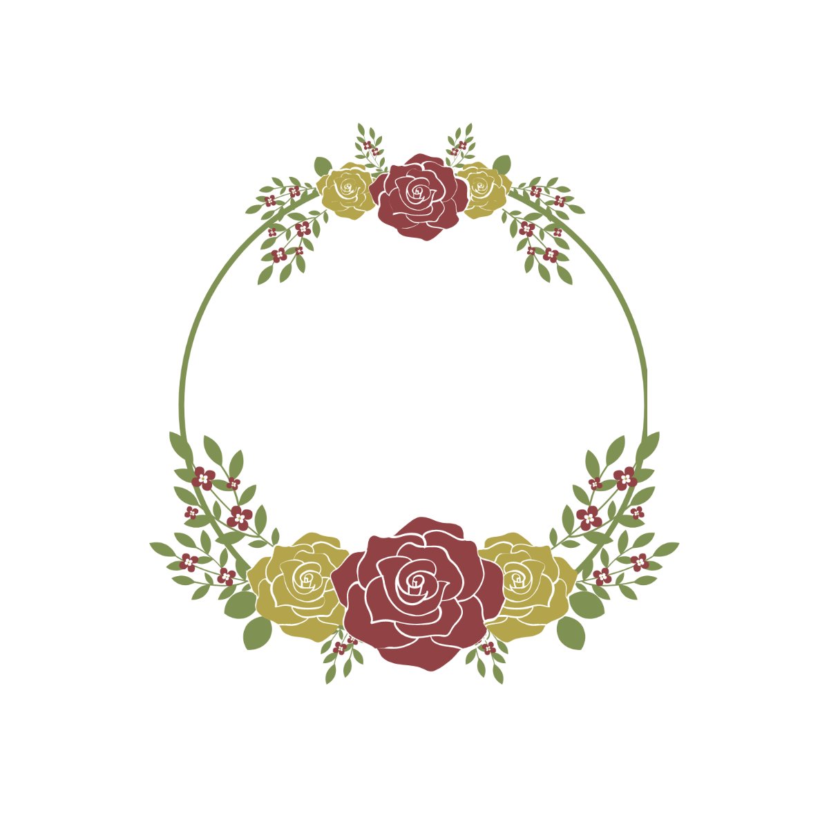 Rustic Floral Wreath Vector Template