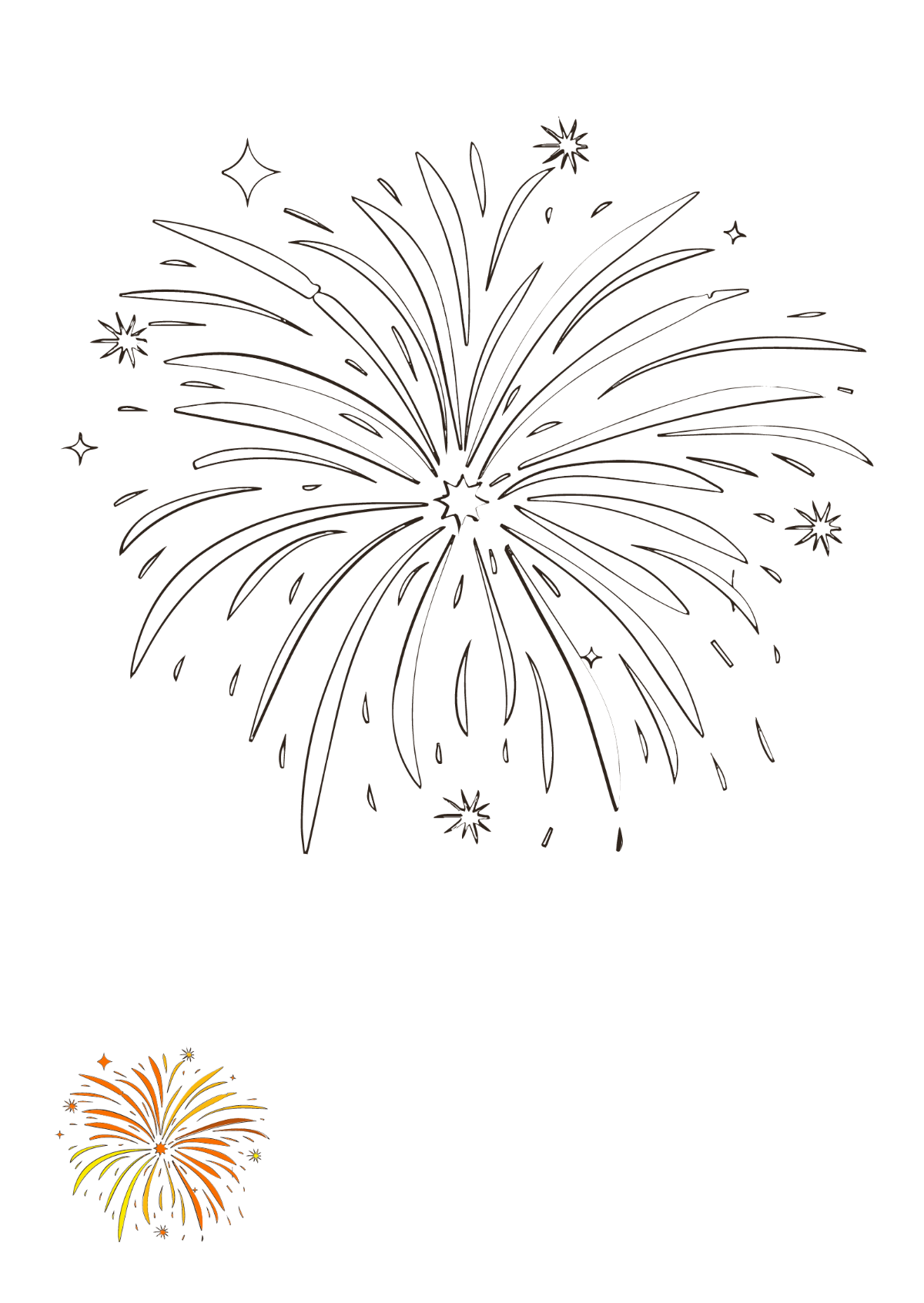Sparkle Explosion Coloring Page Template