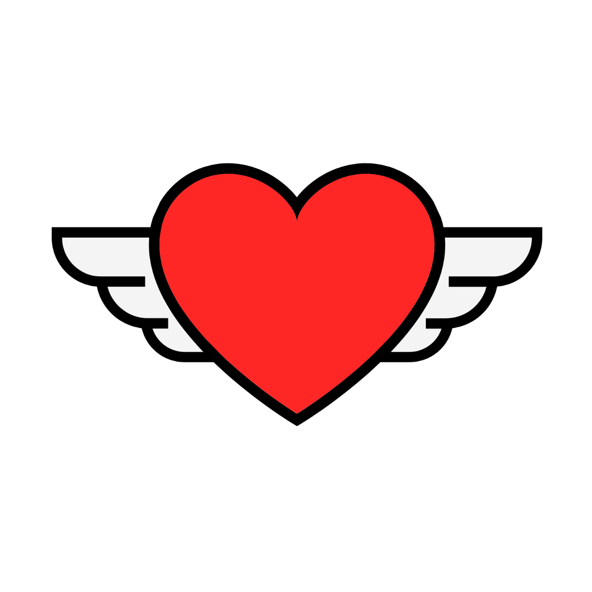Heart with Wings Clipart Template