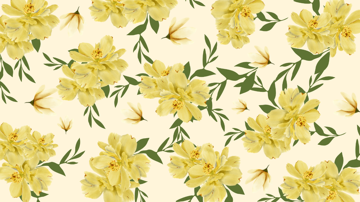 Yellow Floral Background Template