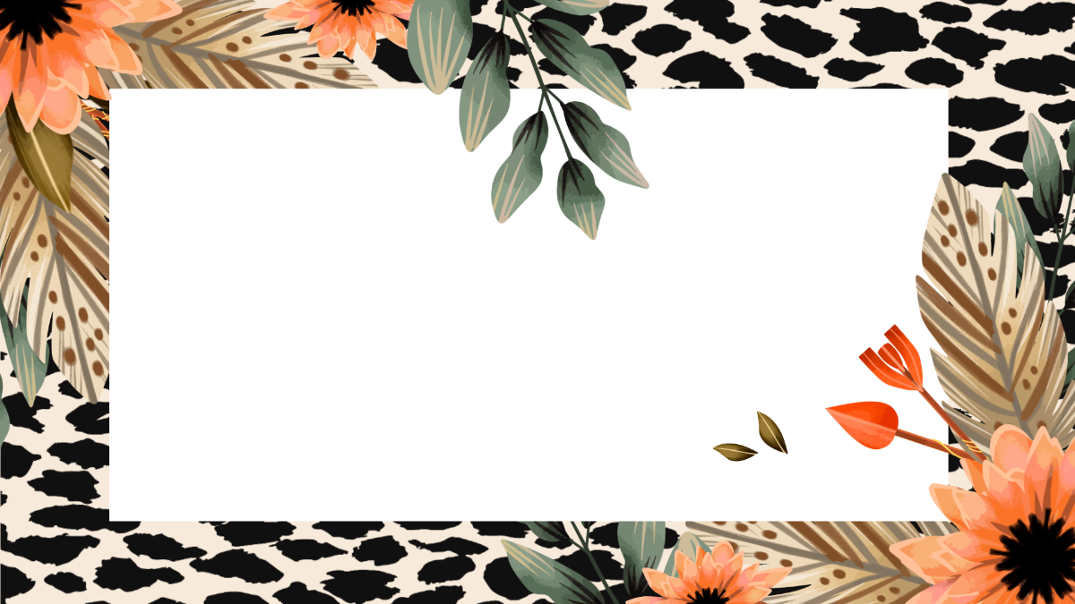 Boho Leopard Floral Background Template