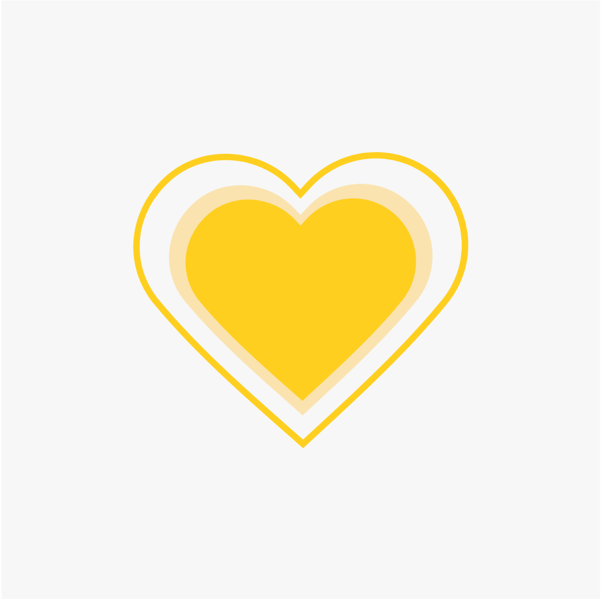 Yellow Heart Clipart Template