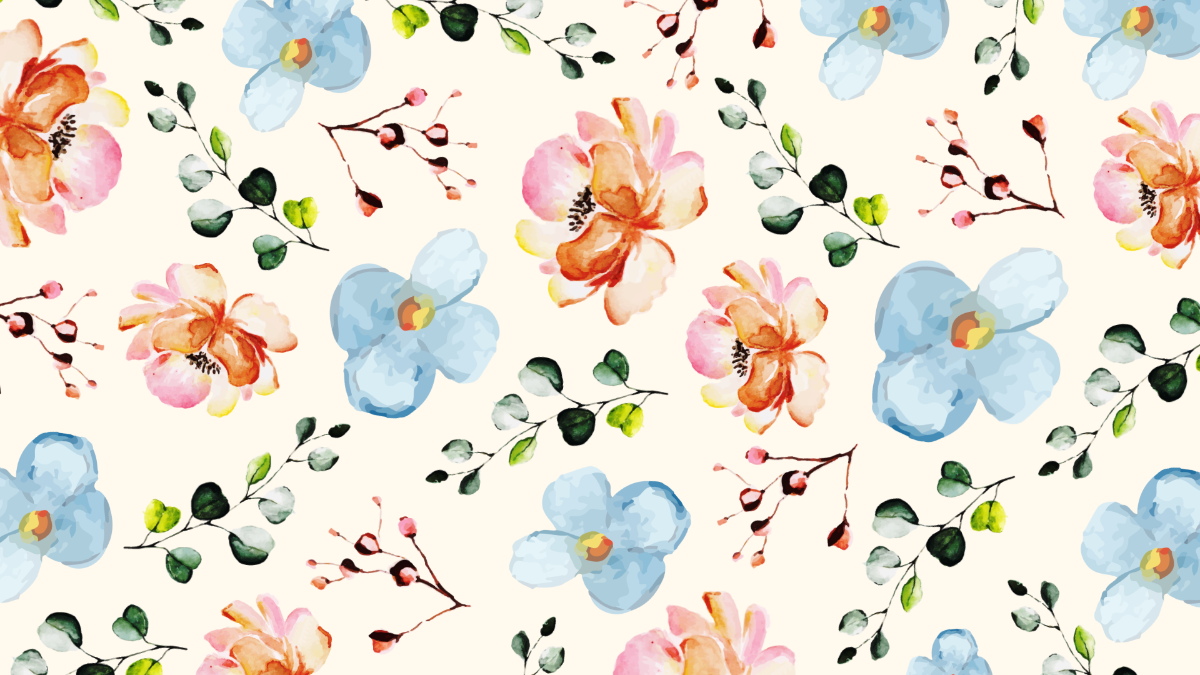 Watercolor Spring Floral Background Template