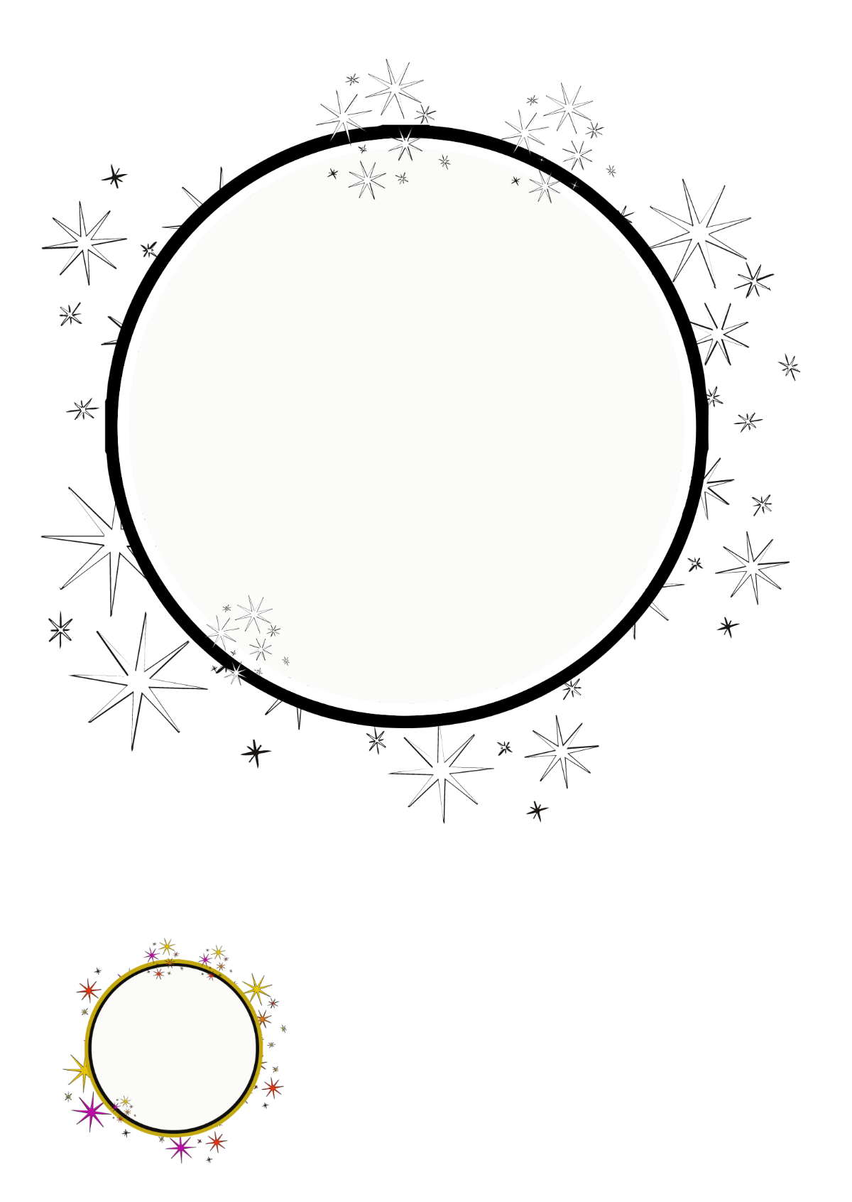 Sparkle Frame Coloring Page Template