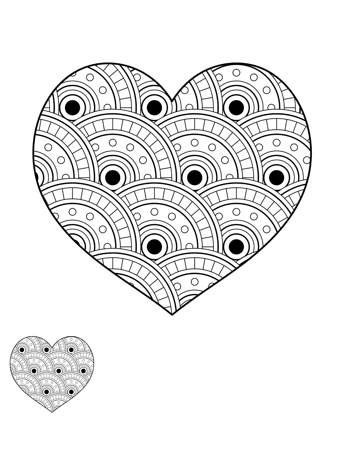 Heart Shaped Mandala Coloring Page Template