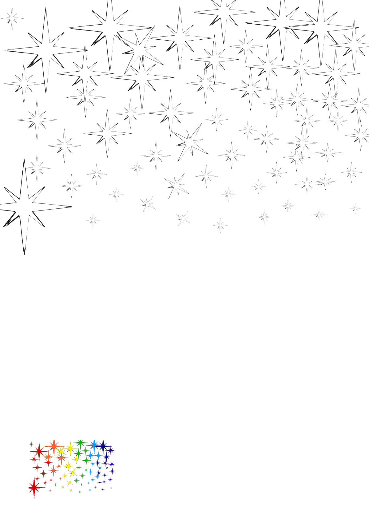 Free Rainbow Sparkle Coloring Page Template