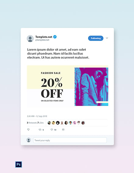 Free Fashion Clearance Sale Twitter Image Template