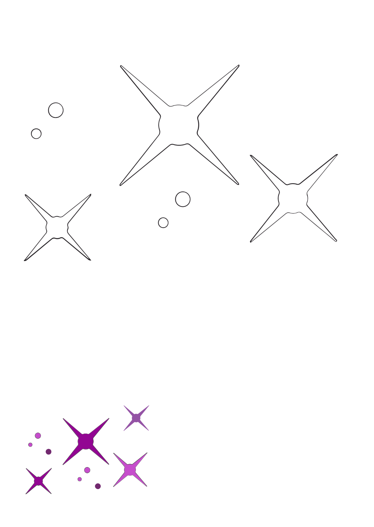 Purple Sparkle Coloring Page Template