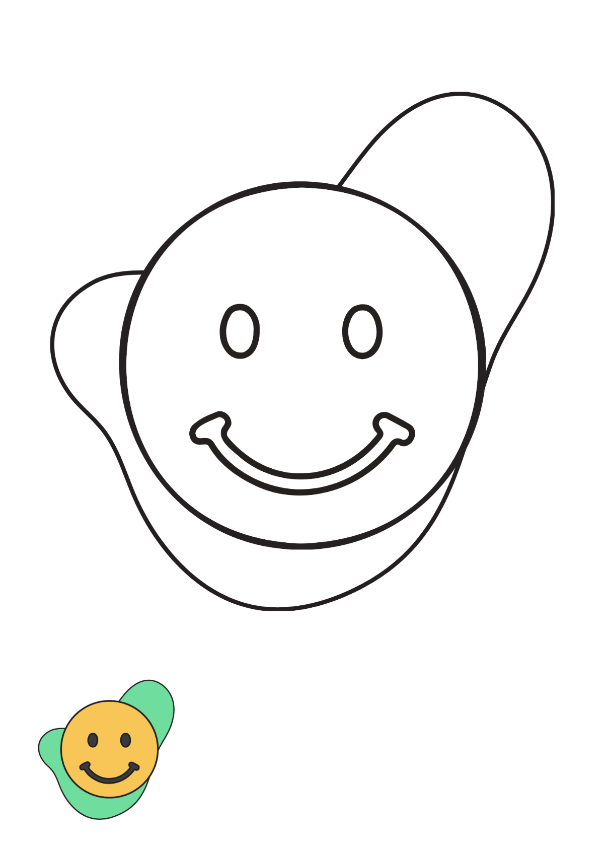 Free Smiley Face coloring page Template