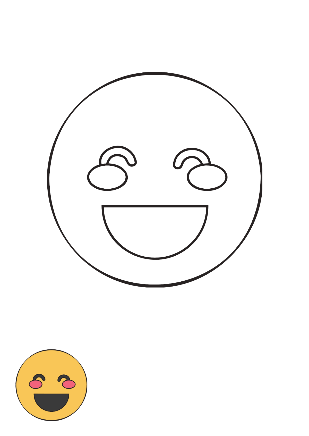Happy Face coloring page Template