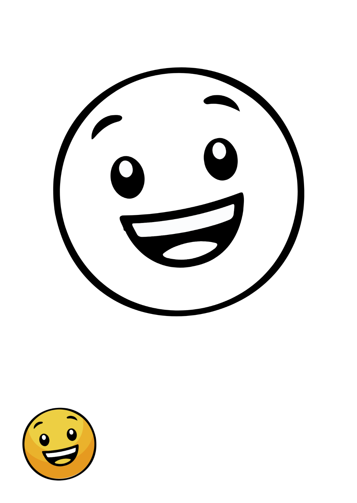 Cartoon Yellow Smiley coloring page Template