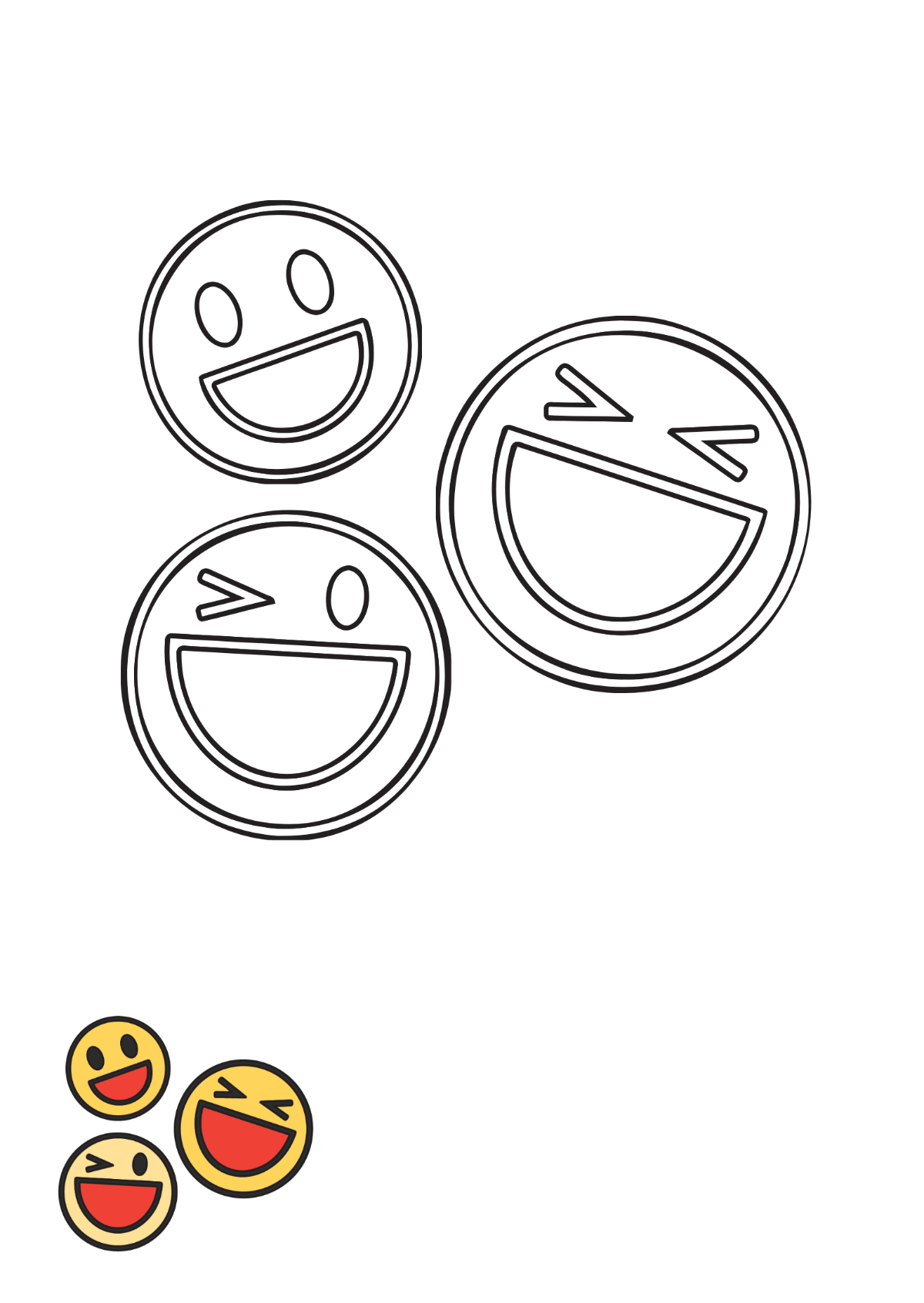 Free Transparent Smiley coloring page Template