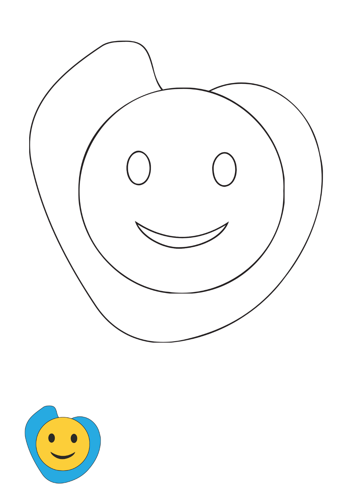 Simple Smiley coloring page Template