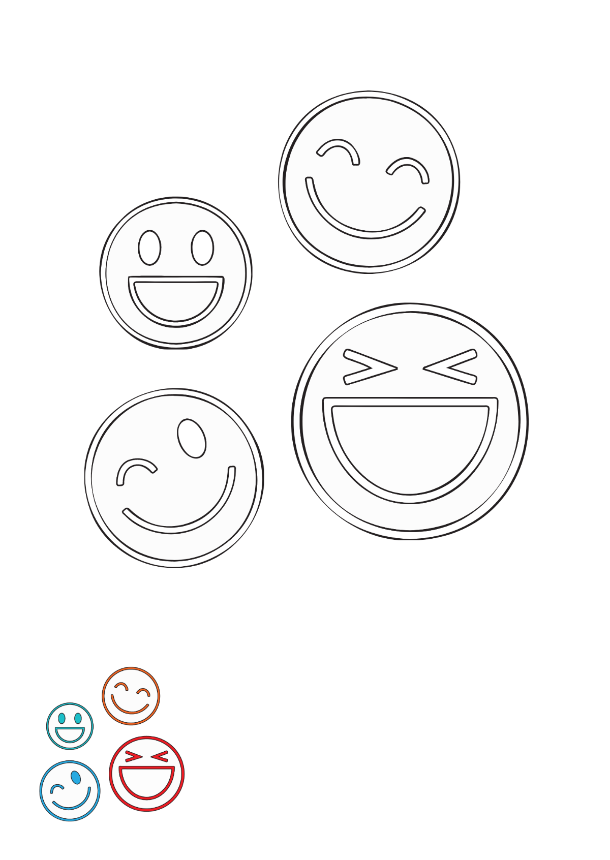 Free Smiley Outline coloring page Template