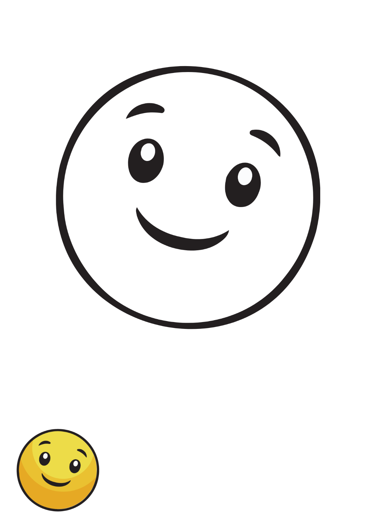 Free Yellow Smiley coloring page Template