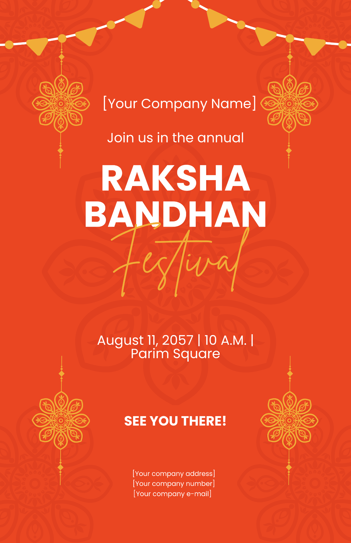 Free Raksha Bandhan Festival Poster Template