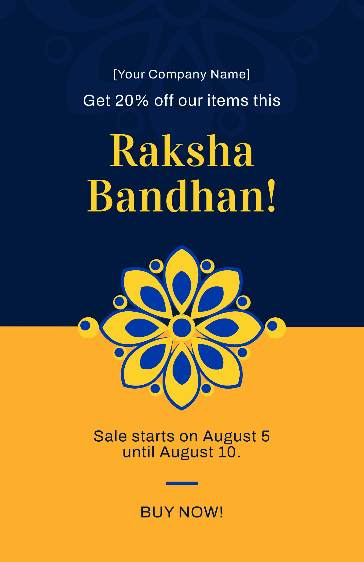 Raksha Bandhan Sale Poster Template - Edit Online & Download