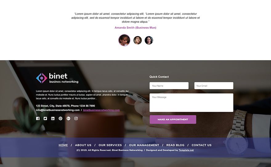Business Networking PSD Landing Page Template