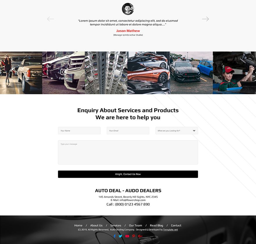 Car Dealership Shop PSD Landing Page Template